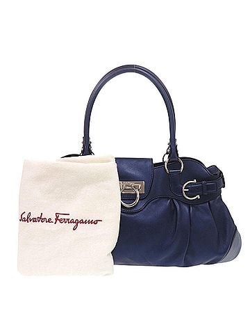 Salvatore Ferragamo Salvatore Ferragamo Gancini Marissa AB-21 5370 Leather Blue Handbag 0075Salvatore (view 2)