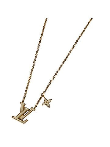 Louis Vuitton Louis Vuitton LV Iconic Enamel Logo Necklace GP Gold White Women's (view 1)