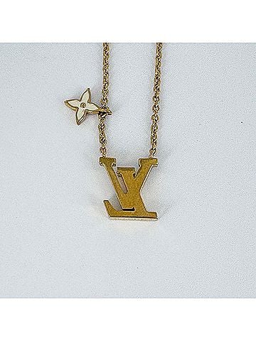Louis Vuitton Louis Vuitton LV Iconic Enamel Logo Necklace GP Gold White Women's (view 2)