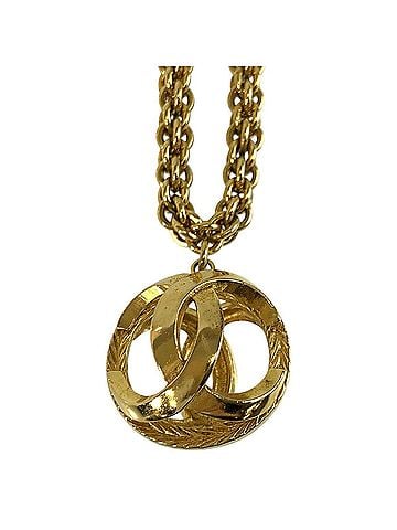 Chanel CHANEL Vintage Openwork Ball Gold Plated Necklace for Women (view 1)
