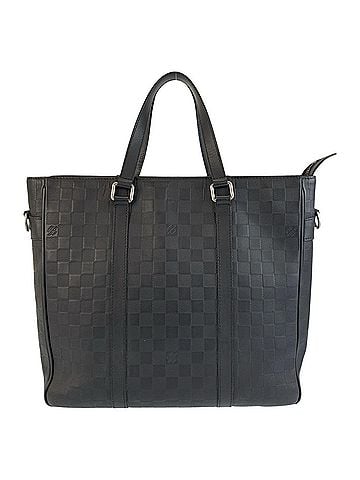 Louis Vuitton LOUIS VUITTON Damier Infini Tadao PM Onyx Black Silver Hardware Leather N41269 Tote Bag Business Men's (view 1)
