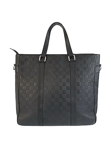 Louis Vuitton LOUIS VUITTON Damier Infini Tadao PM Onyx Black Silver Hardware Leather N41269 Tote Bag Business Men's (view 2)