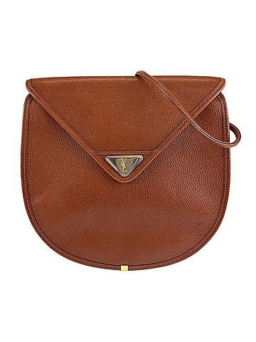 Yves Saint Laurent YVES SAINT LAURENT Vintage YSL Brown Leather Shoulder Bag/Pouch with Gold Hardware for Women (view 1)
