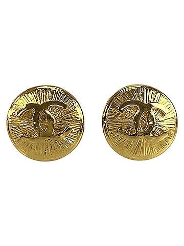 Chanel CHANEL Vintage Coco Mark Gold Plated Earrings for Women (view 1)
