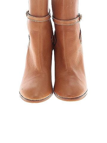 Massimo Dutti Tan Leather Wrap-Strap Ankle Boot Ankle Boots (view 1)