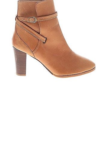 Massimo Dutti Tan Leather Wrap-Strap Ankle Boot Ankle Boots (view 2)