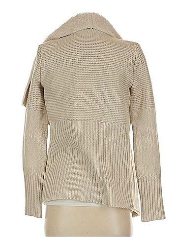 Bagatelle Cream Sherpa Drape Front Jacket Jacket (view 2)