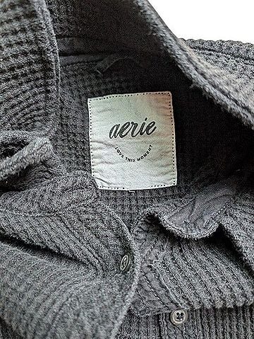 Aerie Waffle Shacket Casual Dress (view 2)