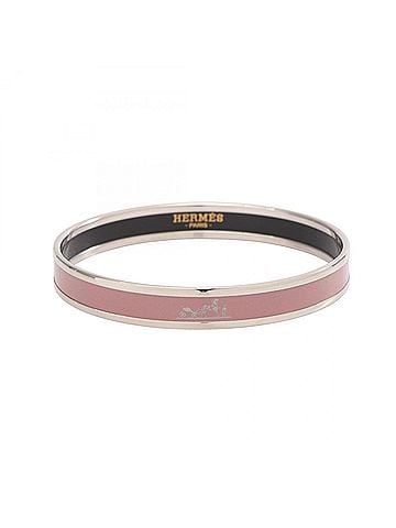 Hermès Hermes HERMES Email PM Bangle Accessory Stainless Steel Women's Silver/Pink (view 1)