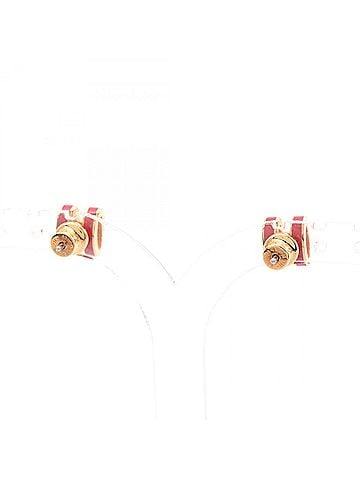 Hermès Hermes Mini Pop H Earrings, Gold Plated (GP), Women's, Gold/Pink Tones (view 2)