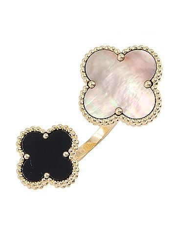 Van Cleef & Arpels Van Cleef &amp; Arpels Magic Alhambra Entre Doior Ring, Onyx, MOP, 18K (Yellow Gold), Mother of Pearl, Women's, Gold, Black, Gray, VCARN05751 (view 1)
