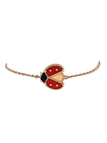 Van Cleef & Arpels Lucky Spring Open Wings Ladybug Bracelet 18K Rose Gold with Carnelian and Onyx (view 1)