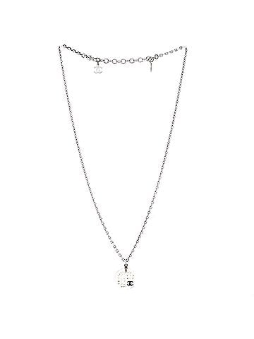 Chanel Coco Mark Circle Pendant Necklace Metal with Resin and Crystals (view 2)