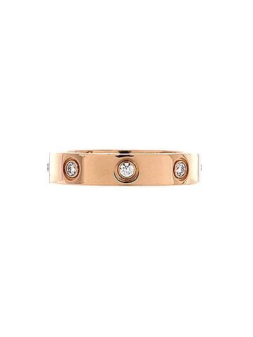 Cartier Love Wedding Band 8 Diamonds Ring 18K Rose Gold with Diamonds (view 1)