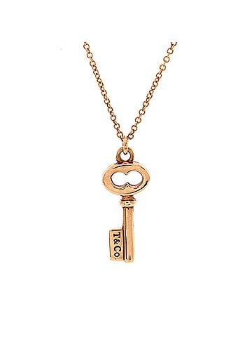 Tiffany & Co. Key Pendant Necklace 18K Rose Gold Mini (view 1)