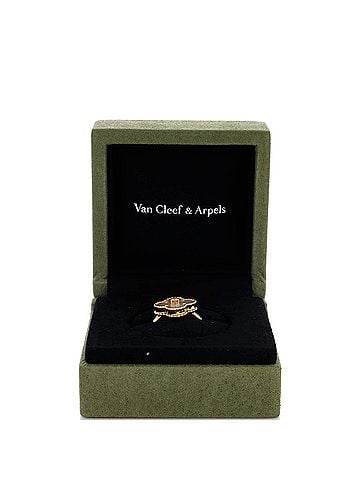 Van Cleef & Arpels Vintage Alhambra Ring 18K Yellow Gold with Mother of Pearl and Diamond (view 2)