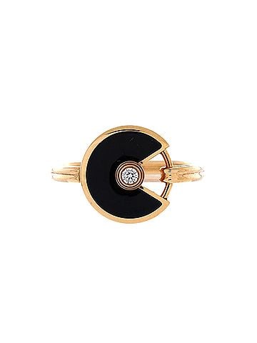 Cartier Amulette De Cartier Ring 18K Rose Gold with Diamond and Onyx (view 1)