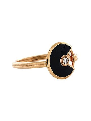 Cartier Amulette De Cartier Ring 18K Rose Gold with Diamond and Onyx (view 2)