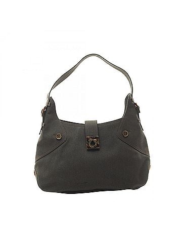 Salvatore Ferragamo Salvatore Ferragamo Gancini Shoulder Bag/Handbag, Canvas, Women's, Green (view 1)