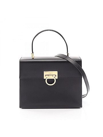 Salvatore Ferragamo Salvatore Ferragamo Gancini 2-Way Handbag, Leather, Women's, Black (view 1)