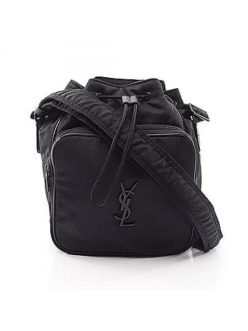 Yves Saint Laurent Yves Saint Laurent Saint Laurent Paris Niki Small Bucket Bag Shoulder Handbag Nylon Leather Women's Black 793238 (view 1)