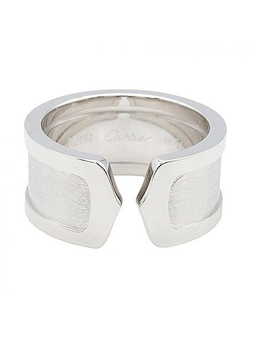 Cartier Cartier C2 LM Ring, 18K White Gold (18KWG), Women's Silver Tone (view 2)