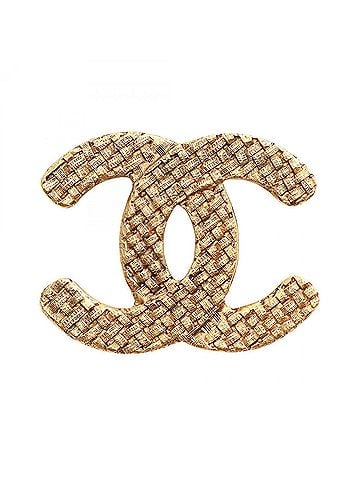 Chanel Chanel Coco Mark Brooch Accessory, Gold Plated (GP), Women's, Tone (view 1)