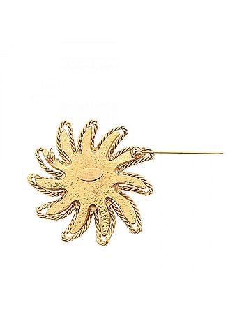 Chanel Chanel Coco Mark Flower Brooch Accessory, Gold Plated (GP), Women's, Tone (view 2)