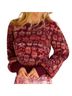 LoveShackFancy Floral Red Purple Pullover Sweater Size S - photo 1