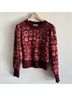 LoveShackFancy Floral Red Purple Pullover Sweater Size S - photo 3