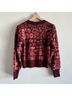 LoveShackFancy Floral Red Purple Pullover Sweater Size S - photo 4