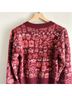 LoveShackFancy Floral Red Purple Pullover Sweater Size S - photo 12