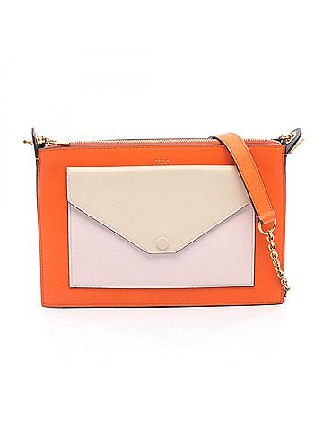 Céline Celine Tricolor Medium Shoulder Bag/Handbag, Leather, Women's, Orange, Pink, Beige (view 1)