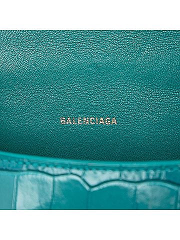 Balenciaga Croc Embossed Calfskin Hourglass Top Handle Bag XS (view 2)