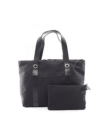 Bvlgari Bulgari BVLGARI Logomania Tote Bag Handbag Canvas Leather Women's Black (view 1)