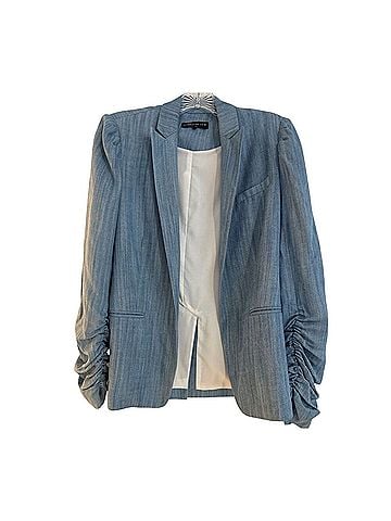 Generation Love Juniper Puff-Ruched Sleeve Chambray Blazer Blazer (view 2)