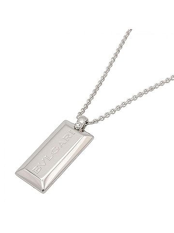 Bvlgari BVLGARI Ingot 1P Diamond Necklace, 18KWG (White Gold), Diamond, Women's, Clear/Silver Tone (view 1)