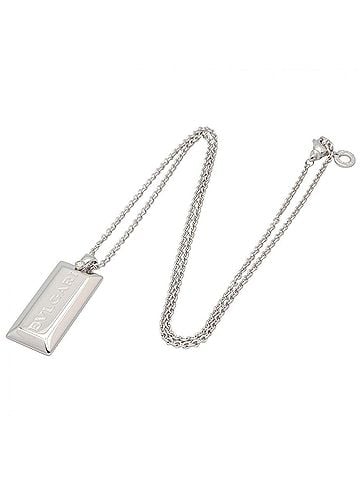 Bvlgari BVLGARI Ingot 1P Diamond Necklace, 18KWG (White Gold), Diamond, Women's, Clear/Silver Tone (view 2)