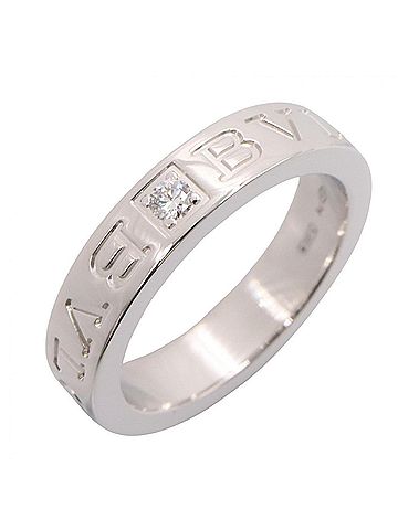 Bvlgari BVLGARI B-zero1 Ring, 1PD (1 diamond), 18KWG (white gold), women's, silver/clear finish, 339982 (view 1)