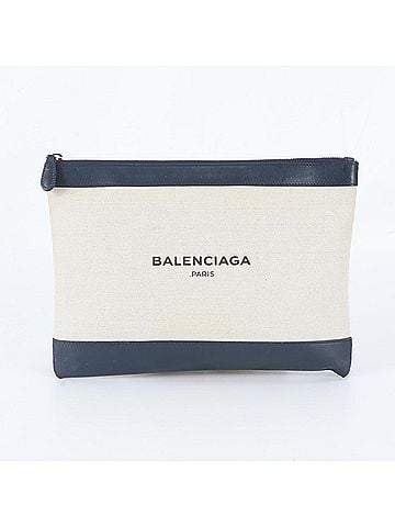 Balenciaga Balenciaga Navy Clip 420407 Leather Second Bag Clutch Handbag Pouch Men's (view 1)