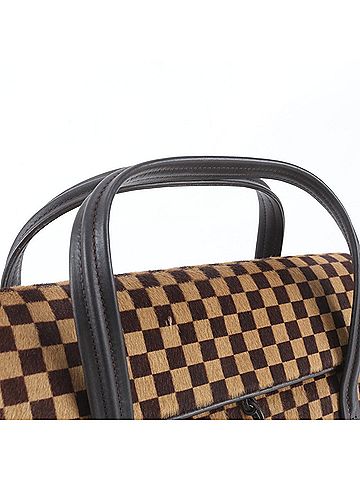 Louis Vuitton Louis Vuitton Damier Sauvage Lion Haircalf Leather Handbag Tote Bag M92131 Brown Women's (view 2)