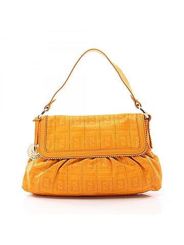 Fendi Fendi Zucca Perforated Shoulder Bag/Handbag, Leather, Women's, Orange (view 1)