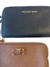 Michael Kors 100% Leather Solid Black Brown Makeup Bag One size - photo 1