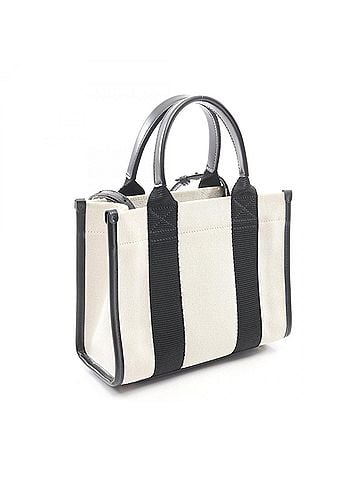 Balenciaga Balenciaga HARDWARE XS 2-Way Tote Bag/Handbag, Canvas and Leather, Women's, Ivory/Black, 693662 (view 2)