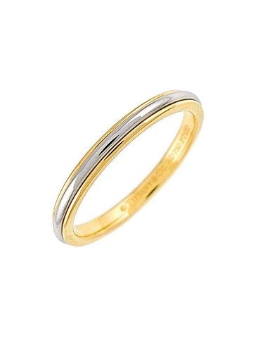 Tiffany & Co. Tiffany &amp; Co. Lucida Band Ring, Platinum (Pt), 18K Yellow Gold (YG) 750. (view 1)