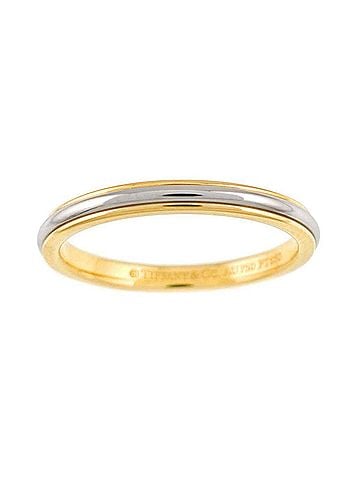Tiffany & Co. Tiffany &amp; Co. Lucida Band Ring, Platinum (Pt), 18K Yellow Gold (YG) 750. (view 2)