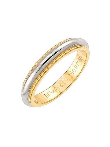 Tiffany & Co. Tiffany &amp; Co. Milgrain Band Ring, Platinum (Pt) and 18K Yellow Gold (YG) 750. (view 1)
