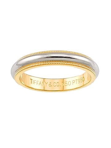 Tiffany & Co. Tiffany &amp; Co. Milgrain Band Ring, Platinum (Pt) and 18K Yellow Gold (YG) 750. (view 2)