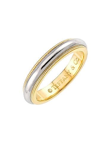 Tiffany & Co. Tiffany &amp; Co. Milgrain Band Ring, Platinum (Pt), 18K Yellow Gold (750) (view 1)