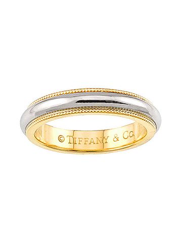 Tiffany & Co. Tiffany &amp; Co. Milgrain Band Ring, Platinum (Pt), 18K Yellow Gold (750) (view 2)